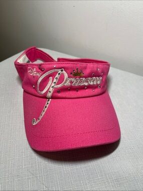 Disneyland PRINCESS KIDS Hot Pink Visor with Rhinestones